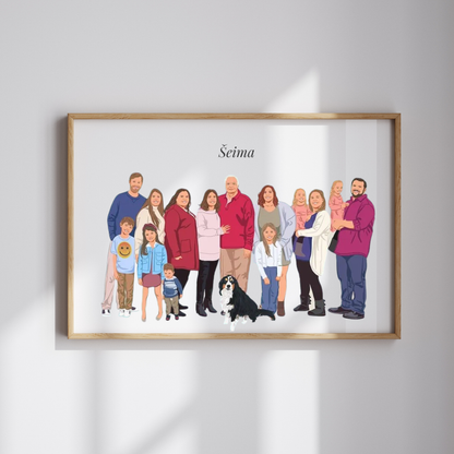 Grupinis portretas iš nuotraukų - Pilka Siena