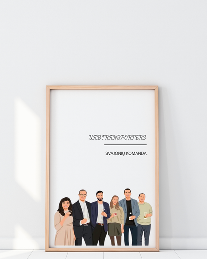 Grupinis portretas iš nuotraukų - Pilka Siena