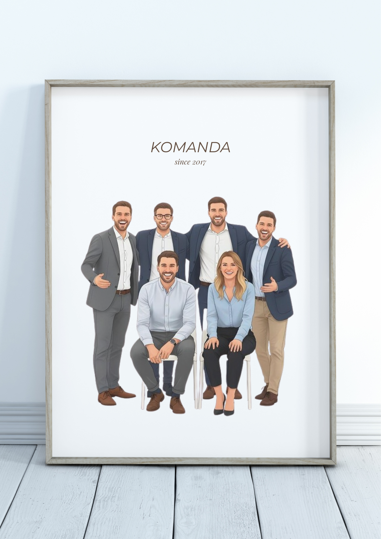 Grupinis portretas iš nuotraukų - Pilka Siena